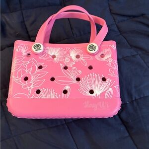 StayVi Pink Floral Print Tote Bag